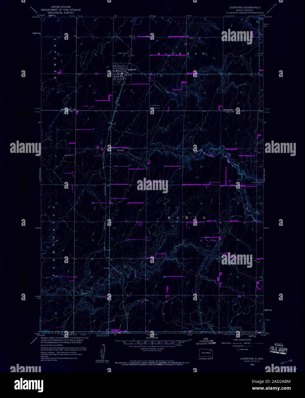 Mapa de langford dakota del sur Fotos e Imágenes de stock Alamy