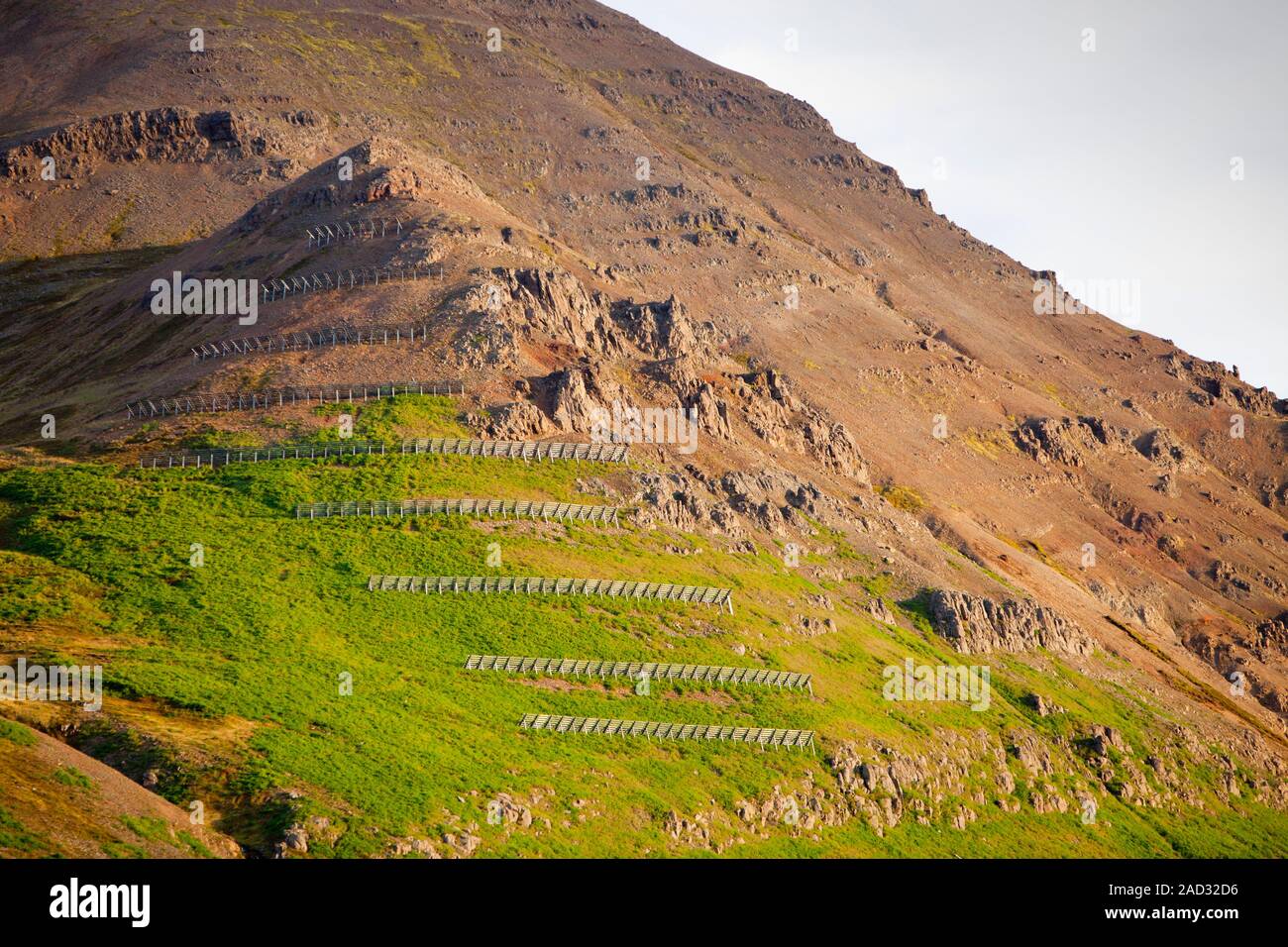 Avalancha de defensas de protección por encima de la ciudad más  septentrional de Islandia, Siglufjörður Anuncios. Muchas personas han sido  asesinadas por las avalanchas en comunidades de Islandia Fotografía de  stock -