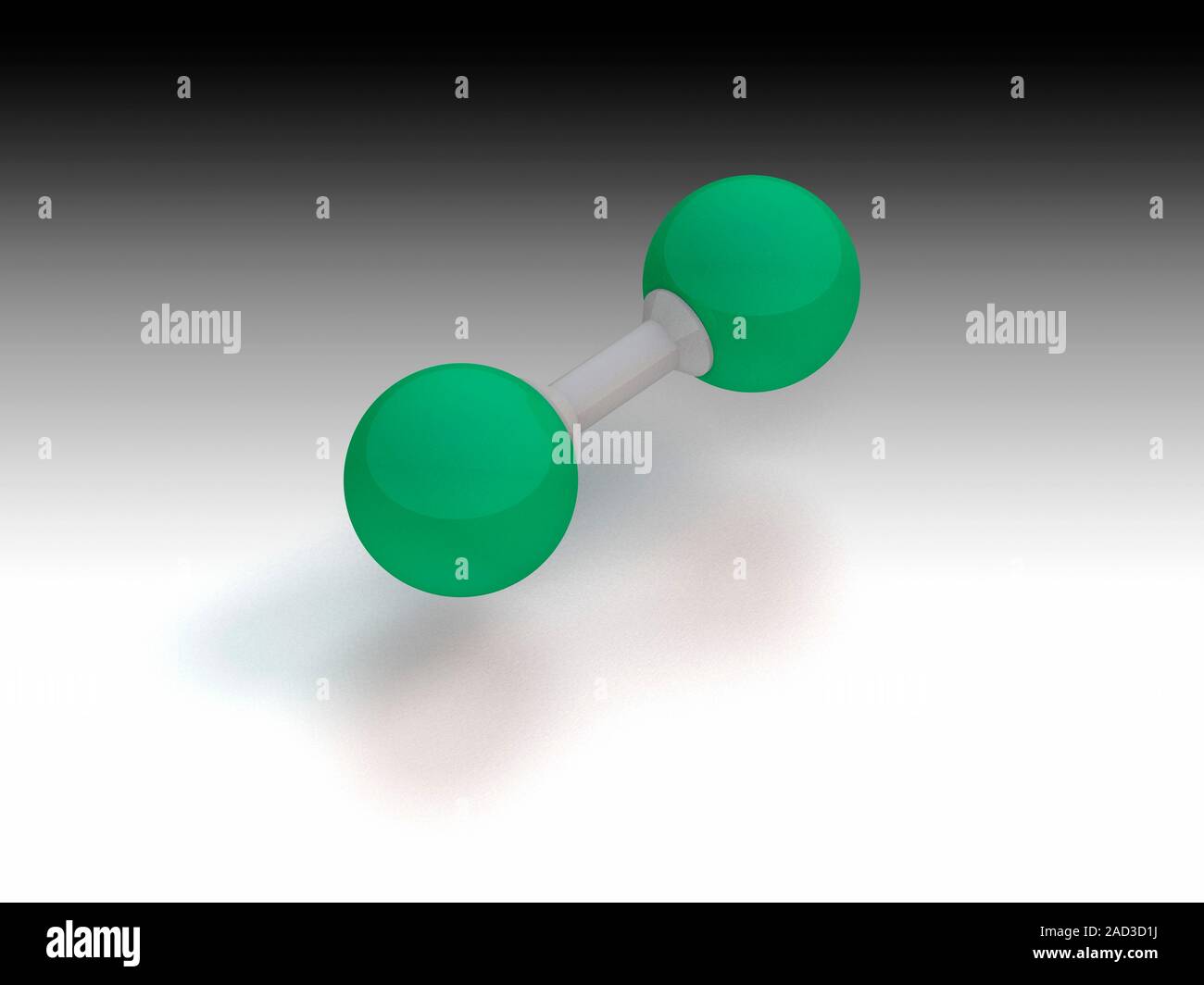 Molécula de cloro. Equipo ilustración que muestra la estructura de una  molécula de cloro (Cl2). Los átomos están representados por esferas,  codificados por colores con th Fotografía de stock - Alamy