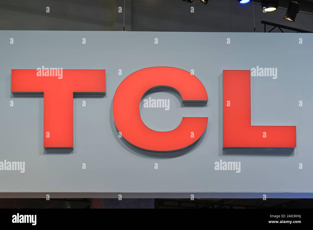 Logo TCL, Internationale Funkaustellung, Berlín 2019, Deutschland Foto de stock