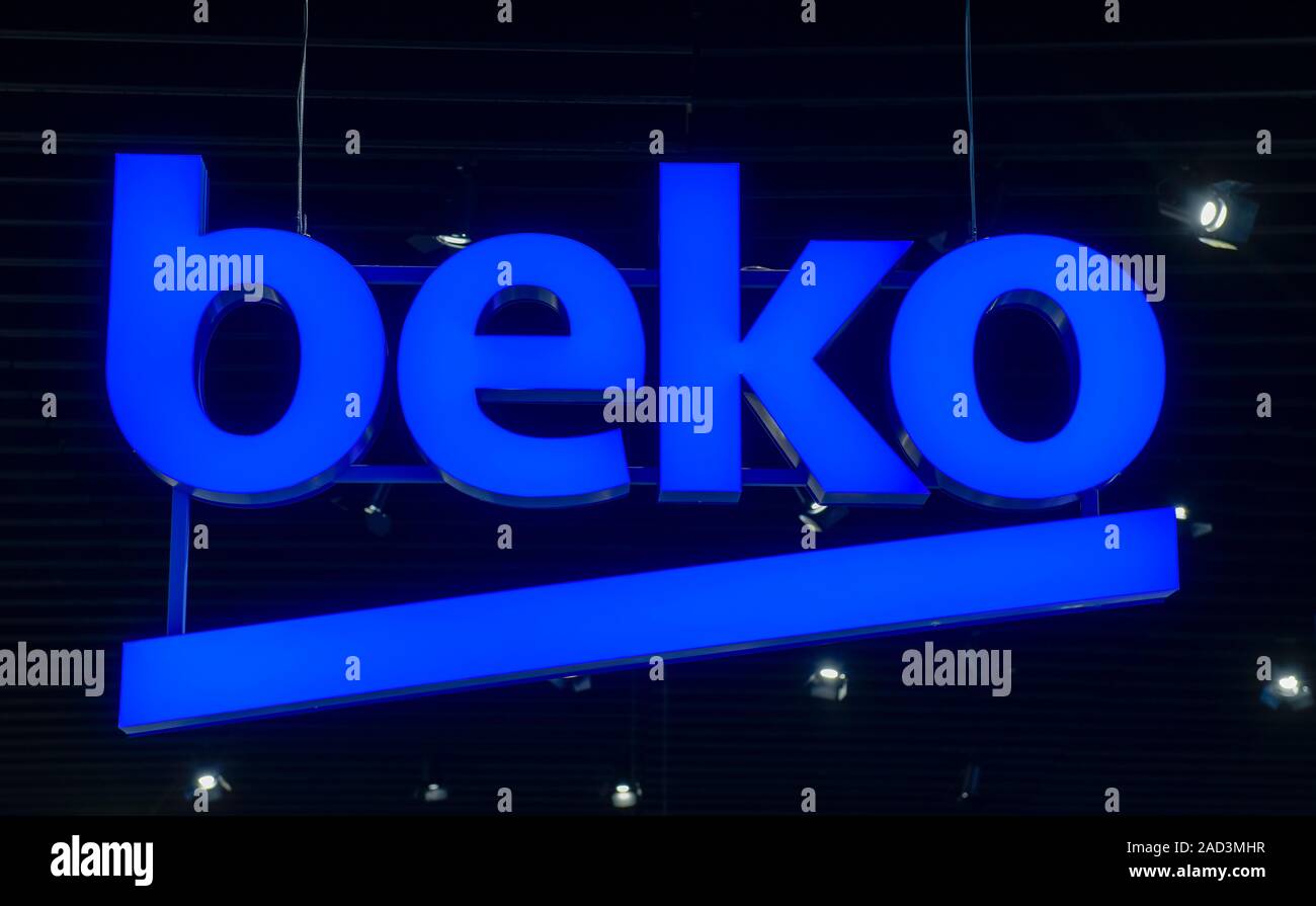 Logo beko, Internationale Funkaustellung, Berlín 2019, Deutschland Foto de stock