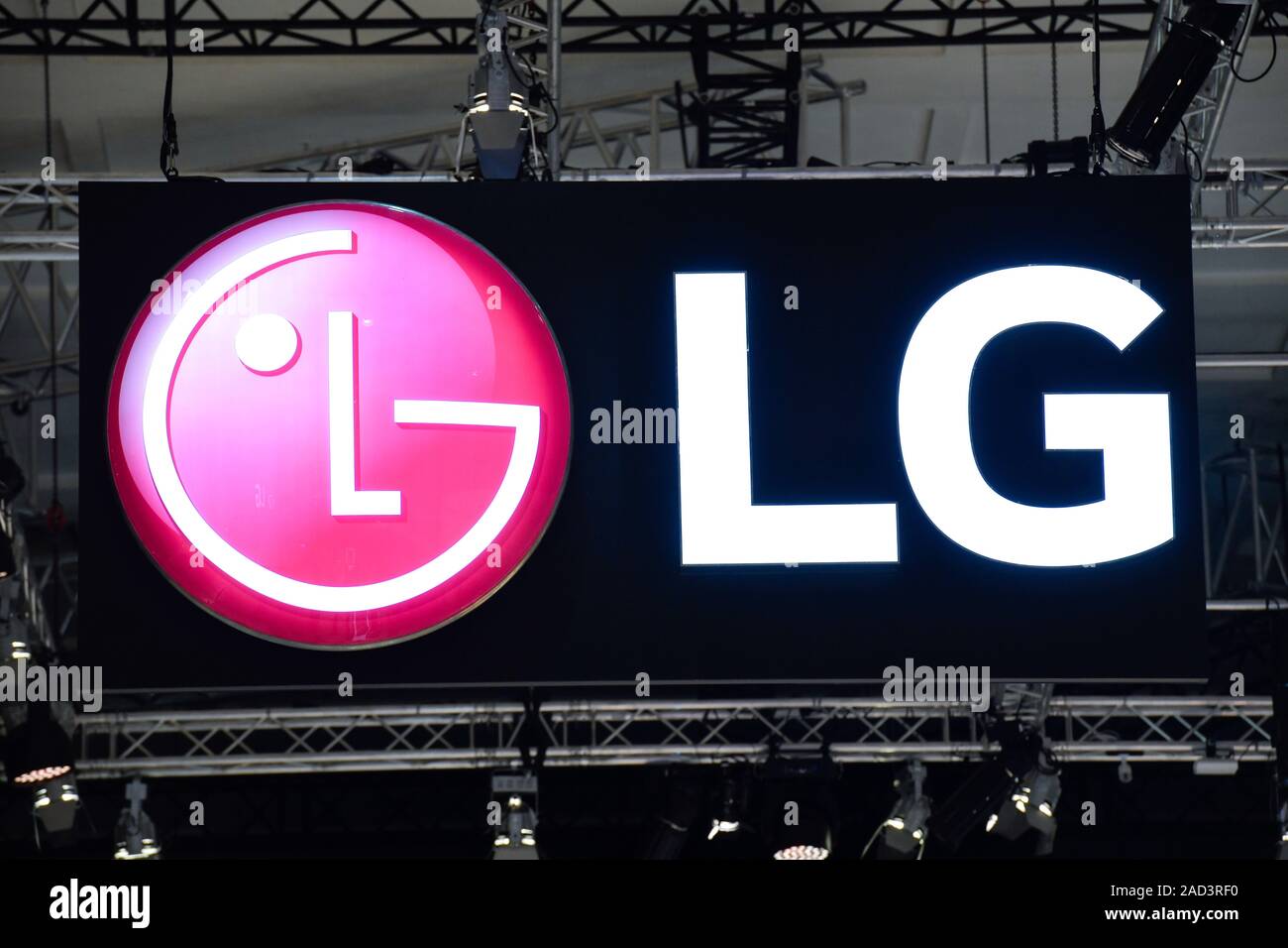 Logo von LG, Internationale Funkaustellung, Berlín 2019, Deutschland Foto de stock