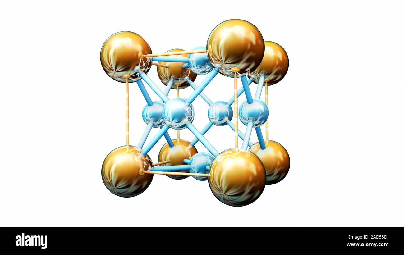 trabajo Estallar sentar Titanio y aleación de oro. Equipo tridimensional generado modelo molecular  de la estructura de titanio y aleación de oro. Titanio y aleaciones de oro  son más fuertes un Fotografía de stock -