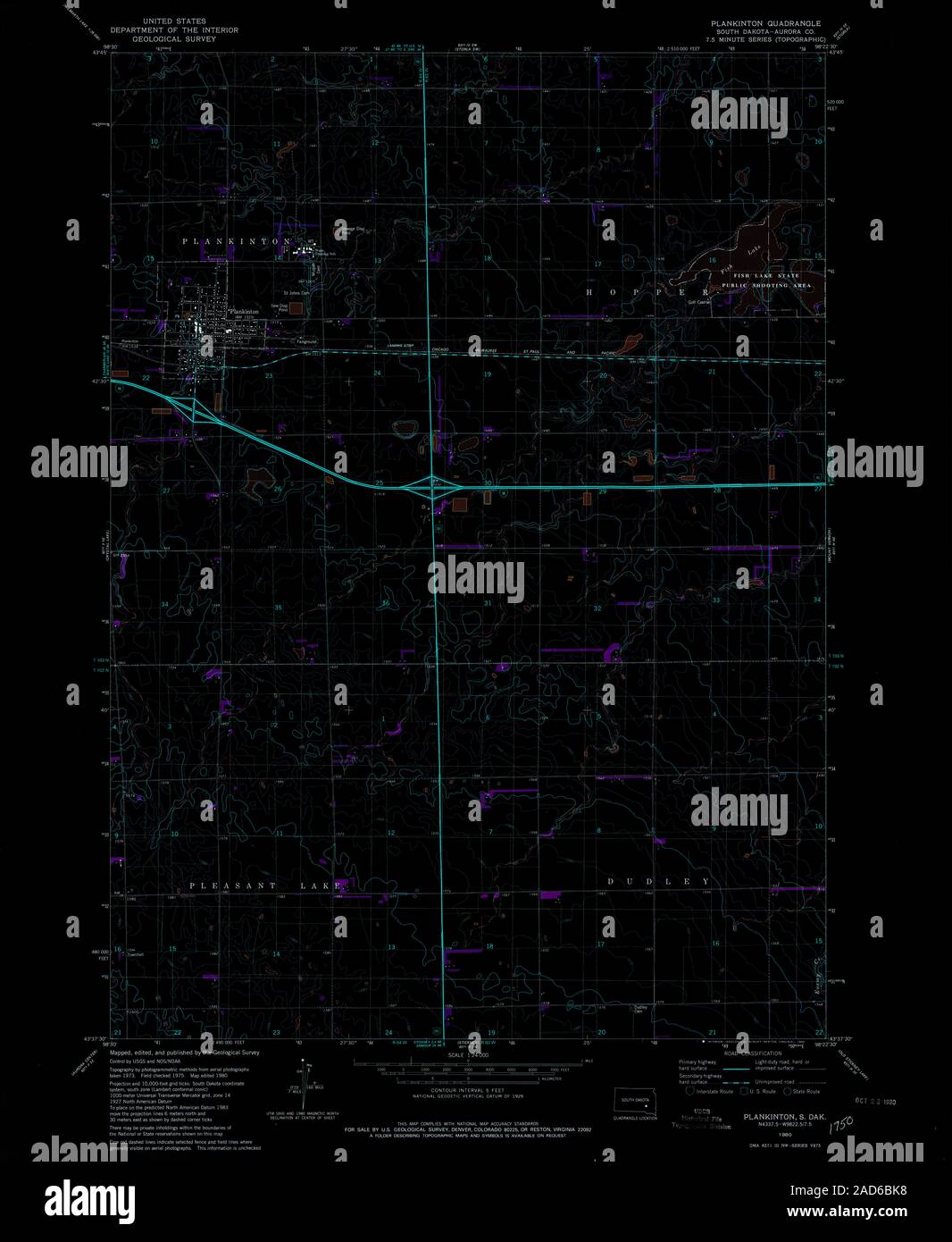 Mapa de plankinton dakota del sur fotografías e imágenes de alta