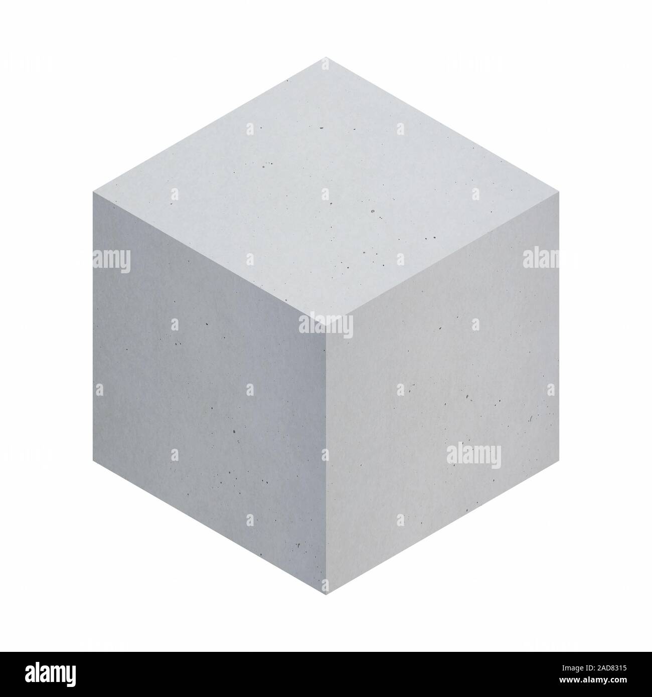 Cubo de hormigón gris aislado sobre blanco Fotografía de stock - Alamy