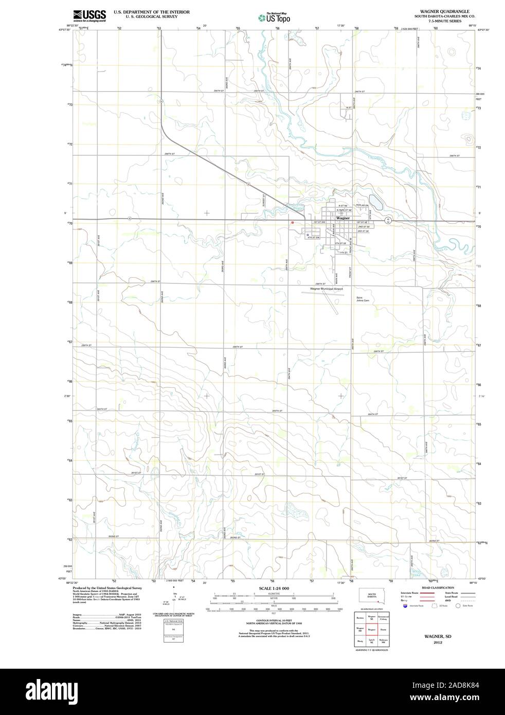 Mapa de wagner dakota del sur fotografías e imágenes de alta resolución