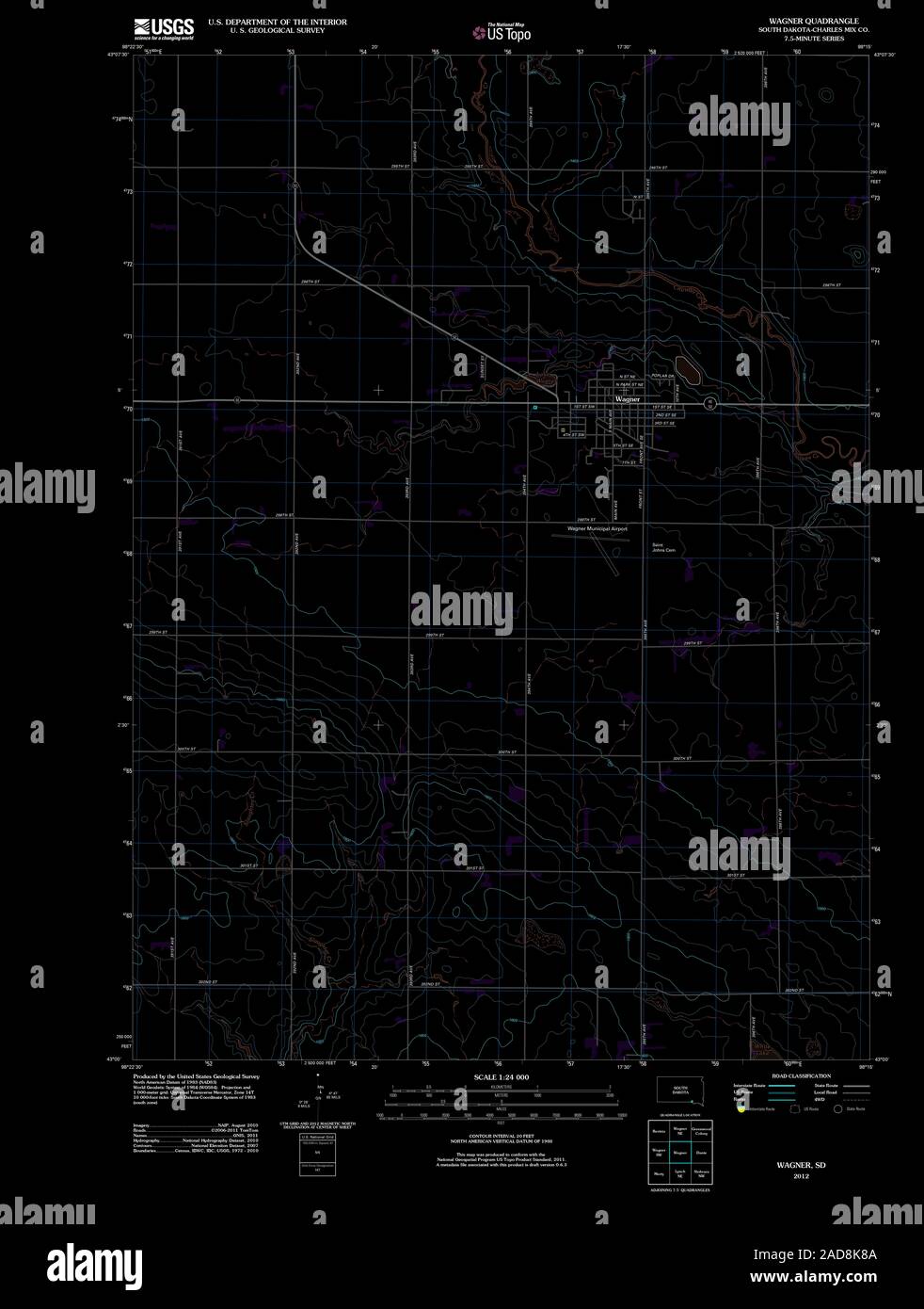 Mapa de wagner dakota del sur fotografías e imágenes de alta resolución