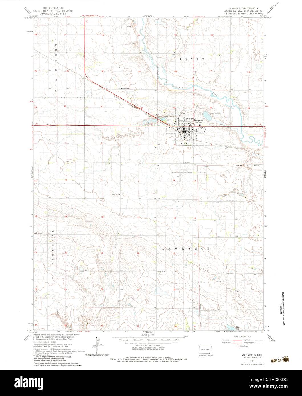 Mapa de wagner dakota del sur fotografías e imágenes de alta resolución