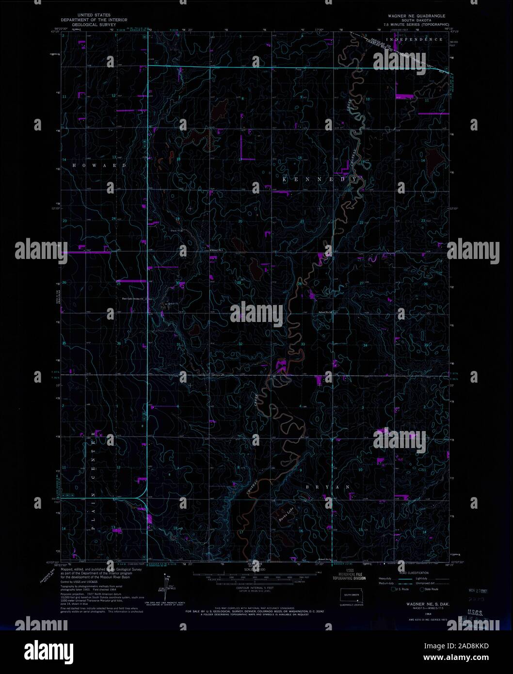Mapa de wagner dakota del sur fotografías e imágenes de alta resolución