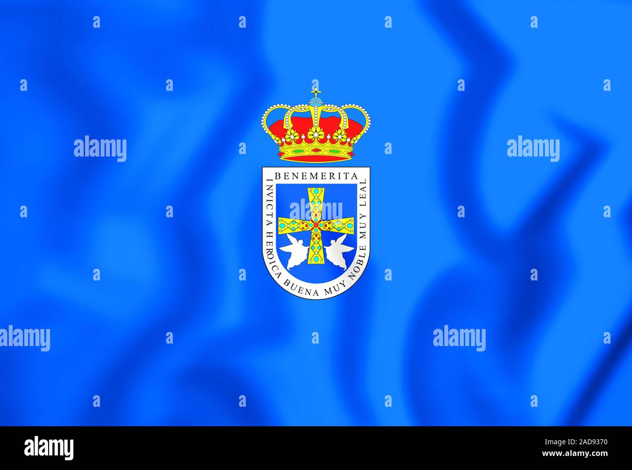 3D Bandera de Oviedo, España. Ilustración 3D Fotografía de stock Alamy