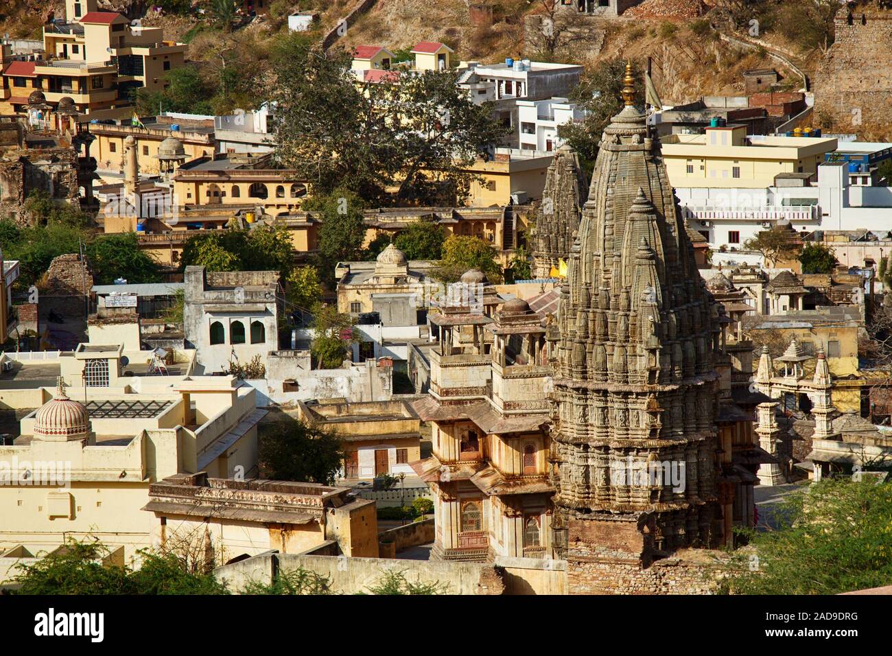 Área de Pushkar edificio de baja altura, India Foto de stock
