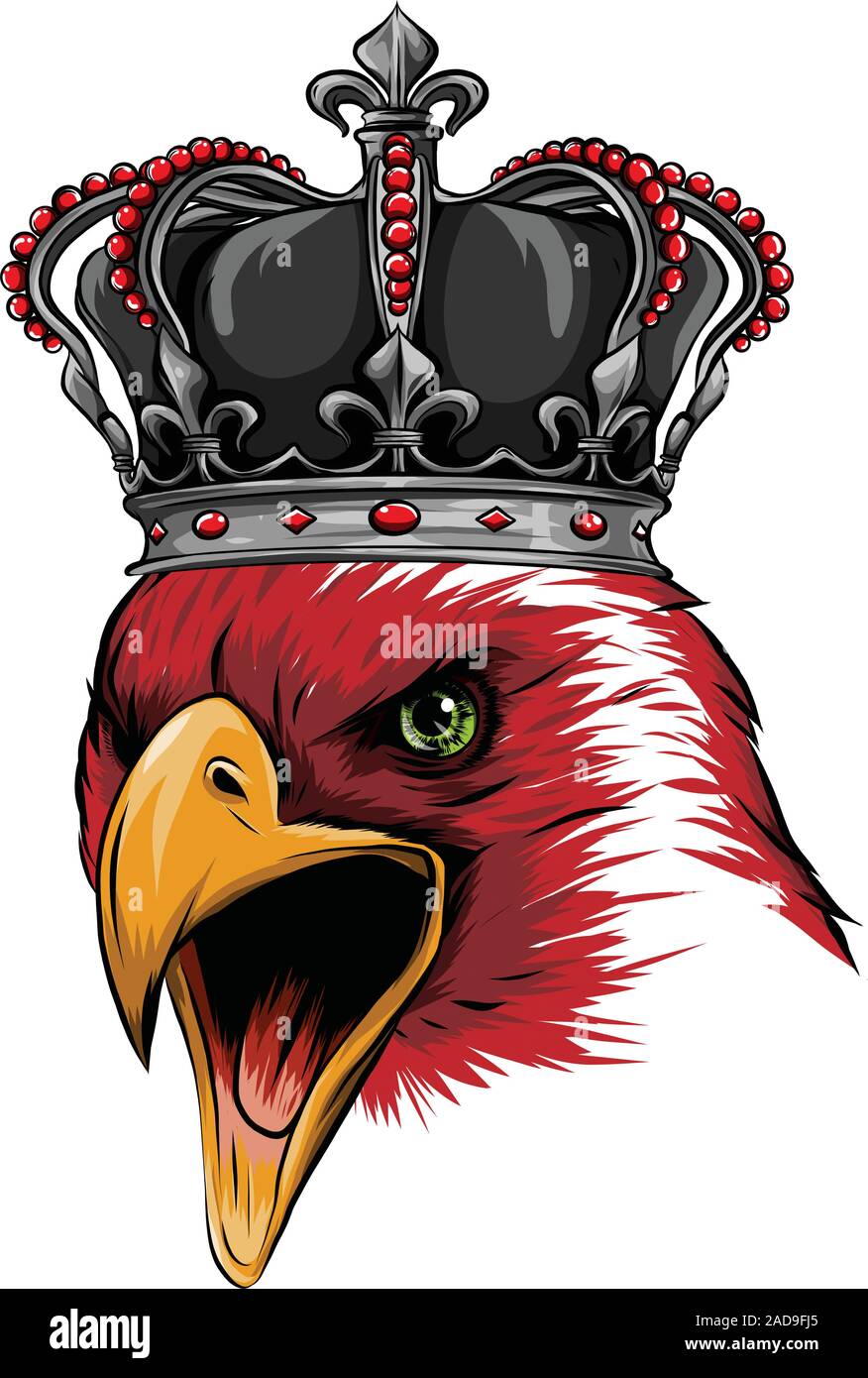 El vector logo reina de águilas. Lindo Estilo de impresión corona águila de  fondo Imagen Vector de stock - Alamy
