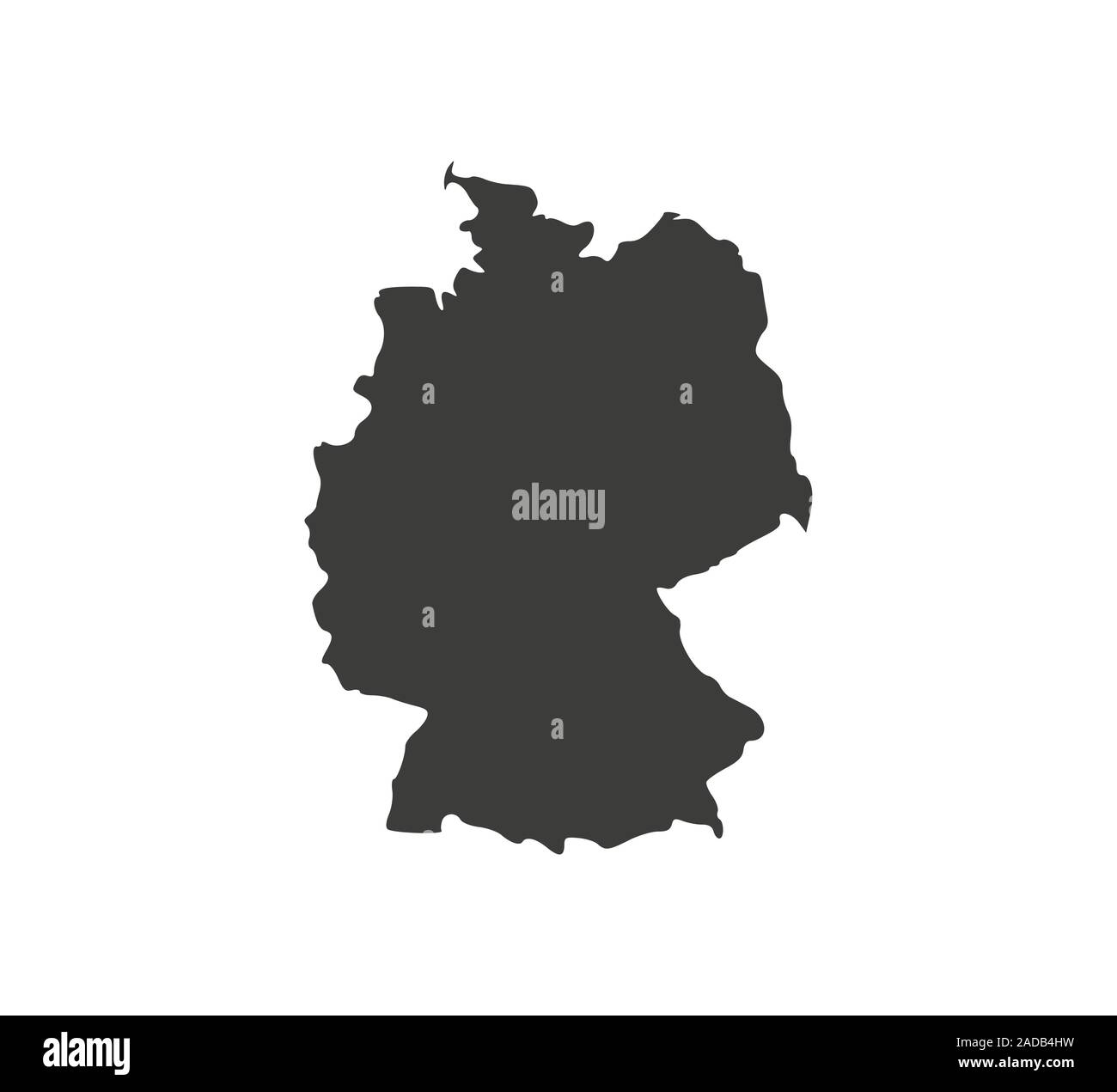Alemania mapa sobre fondo blanco. Ilustración vectorial. Ilustración del Vector