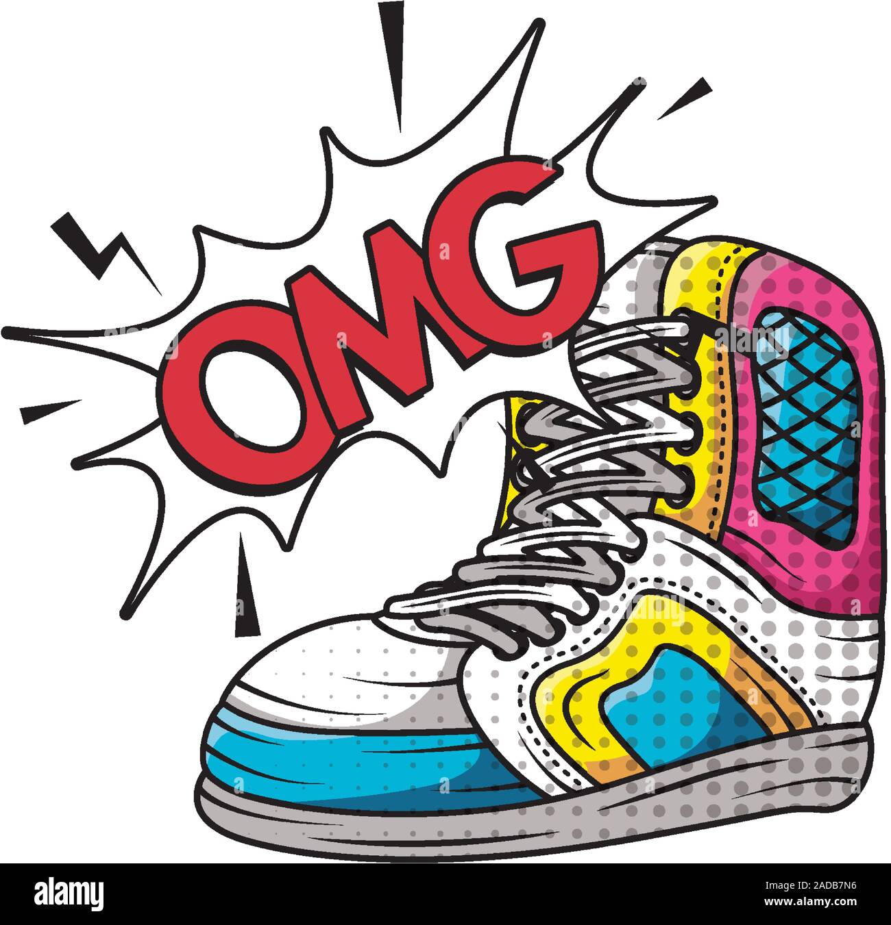 Zapatillas de tenis estilo pop art Imagen Vector de stock - Alamy