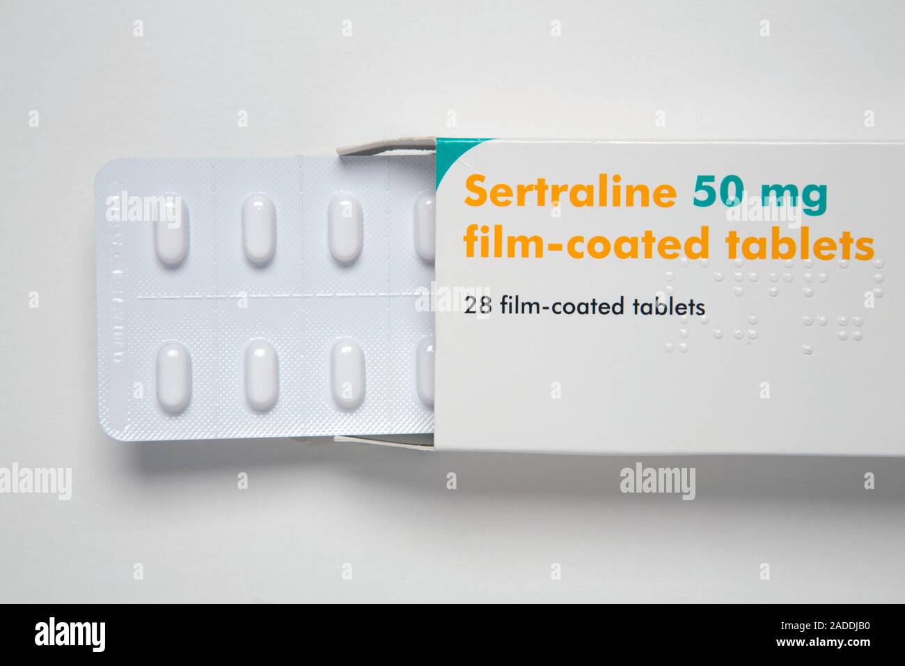 Sertralina Antidepresivo Caja Y Blister Pack Que Contiene Tabletas De Sertralina La Sertralina