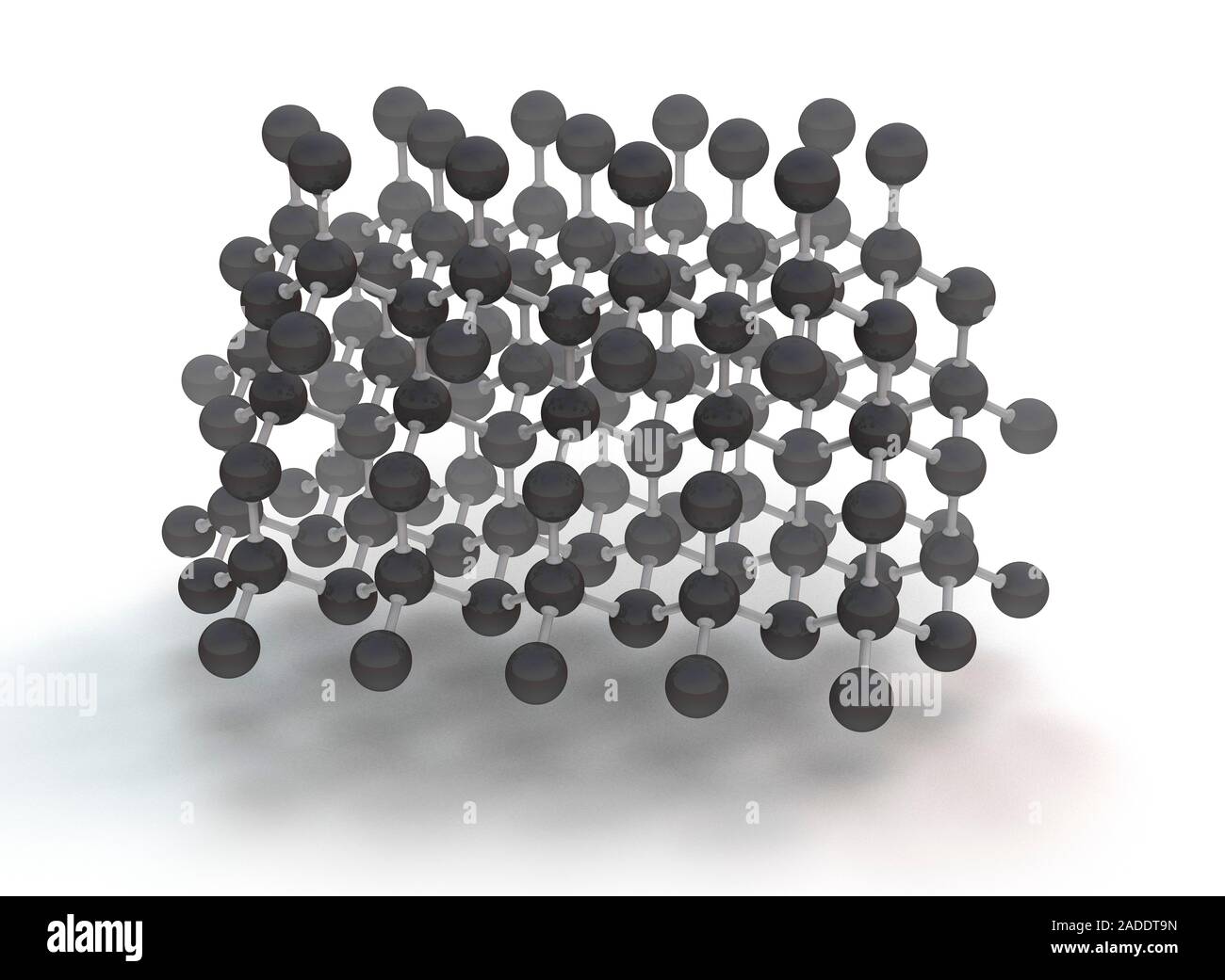 Estructura molecular del diamante, la ilustración. El Diamante es una forma  (allotrope) del elemento carbono. Los átomos de carbono se muestran como  esferas rígidas, vinculada por bon Fotografía de stock - Alamy