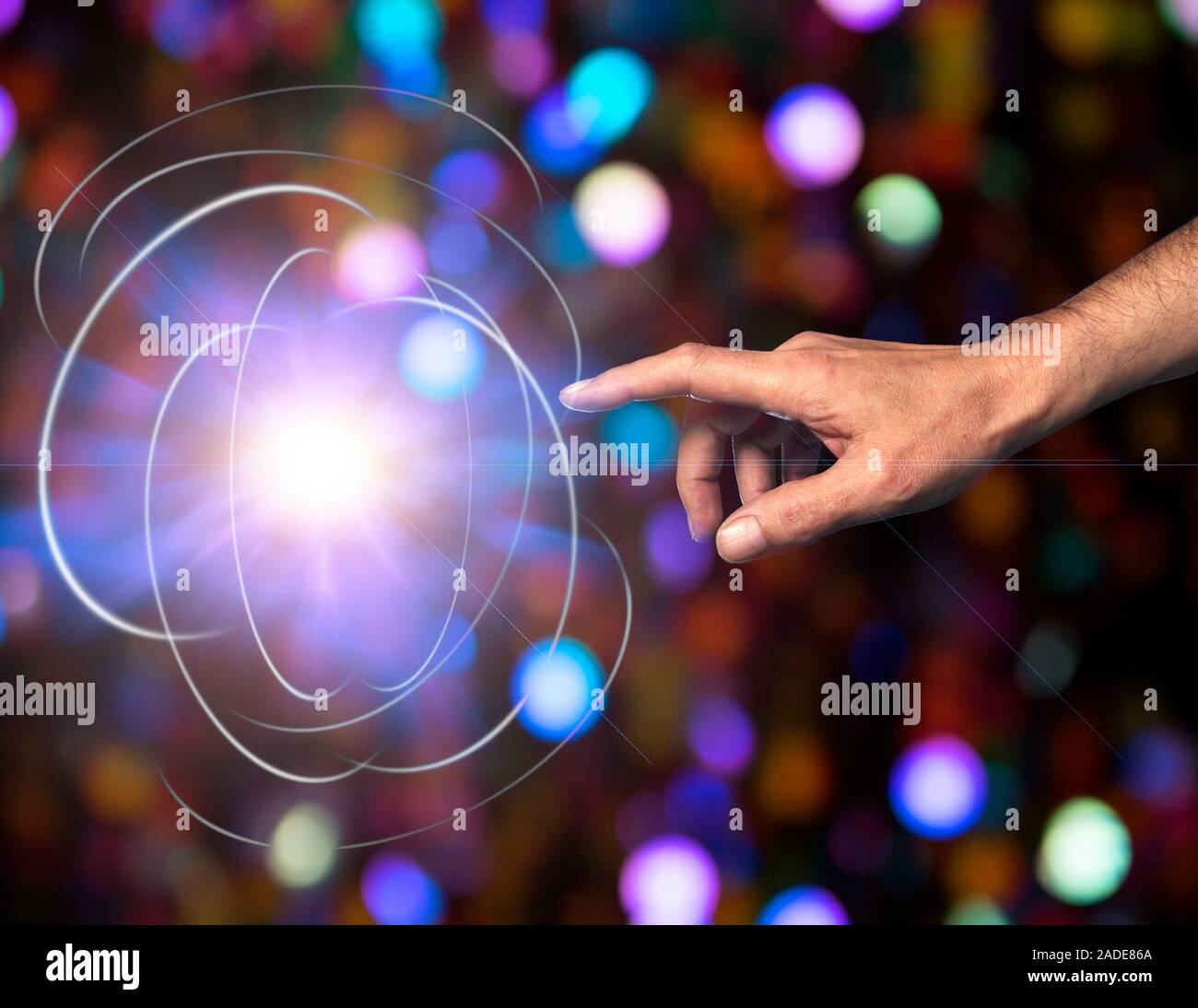 Creación de partículas fundamentales, imagen conceptual. La física de