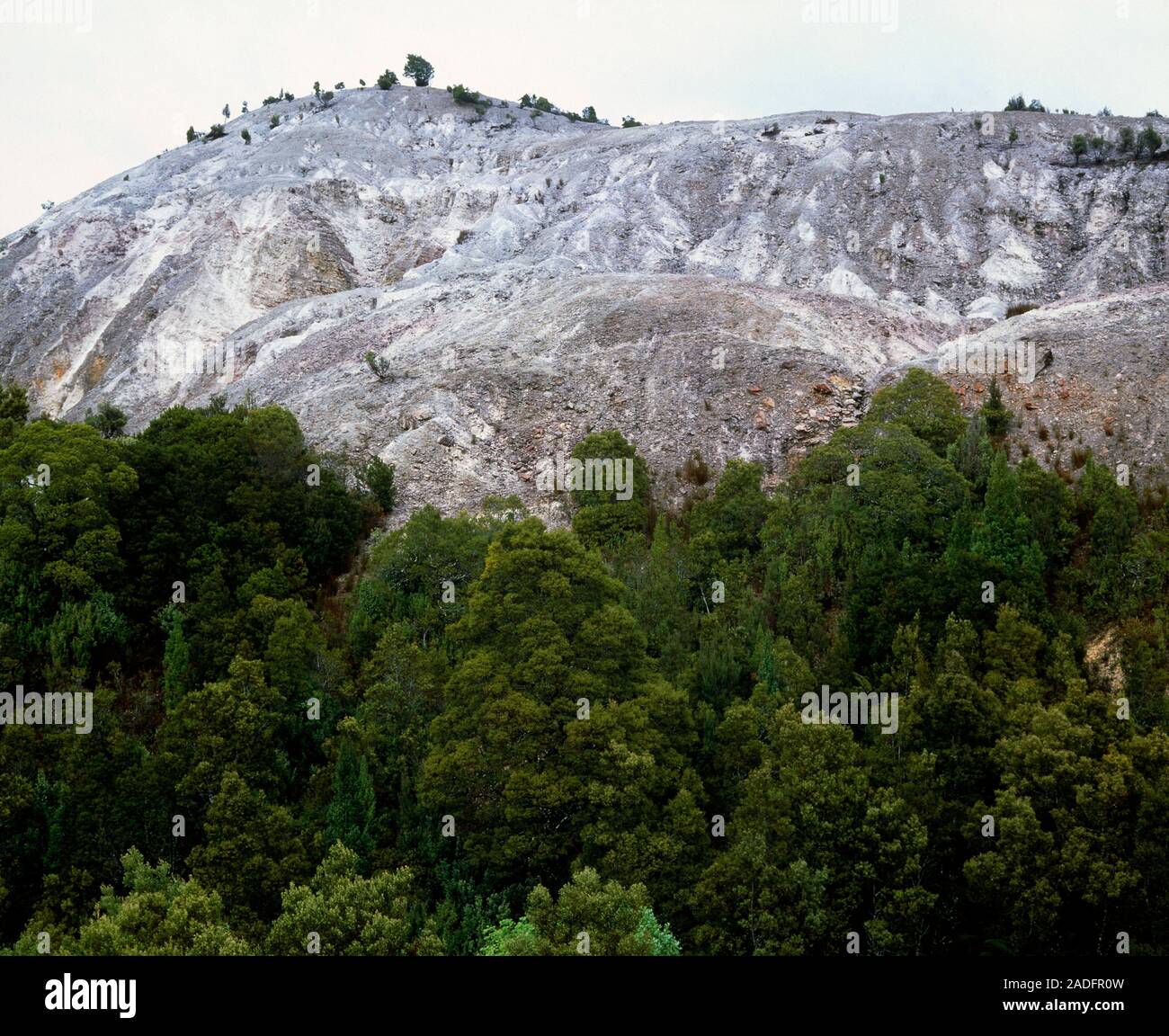 La deforestación. Vista de un yermo, deforestados Hill, el resultado de