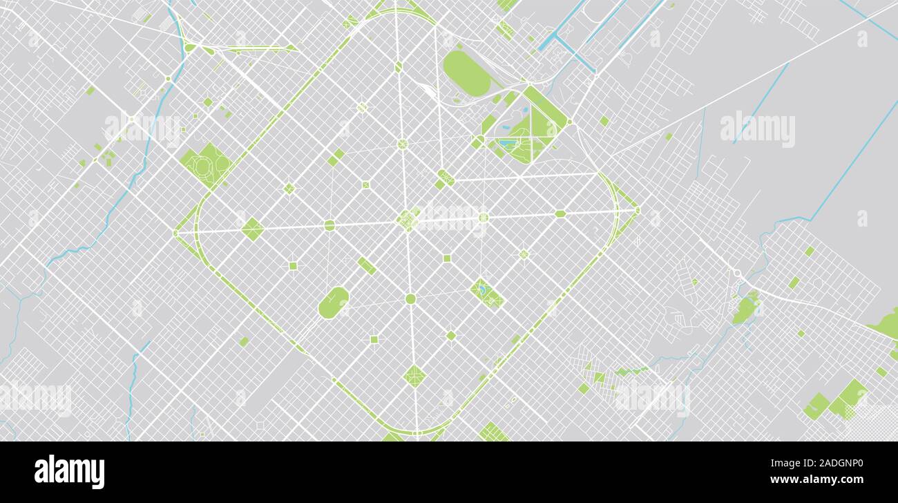 Vector urbano mapa de la ciudad de La Plata, Argentina Imagen Vector de