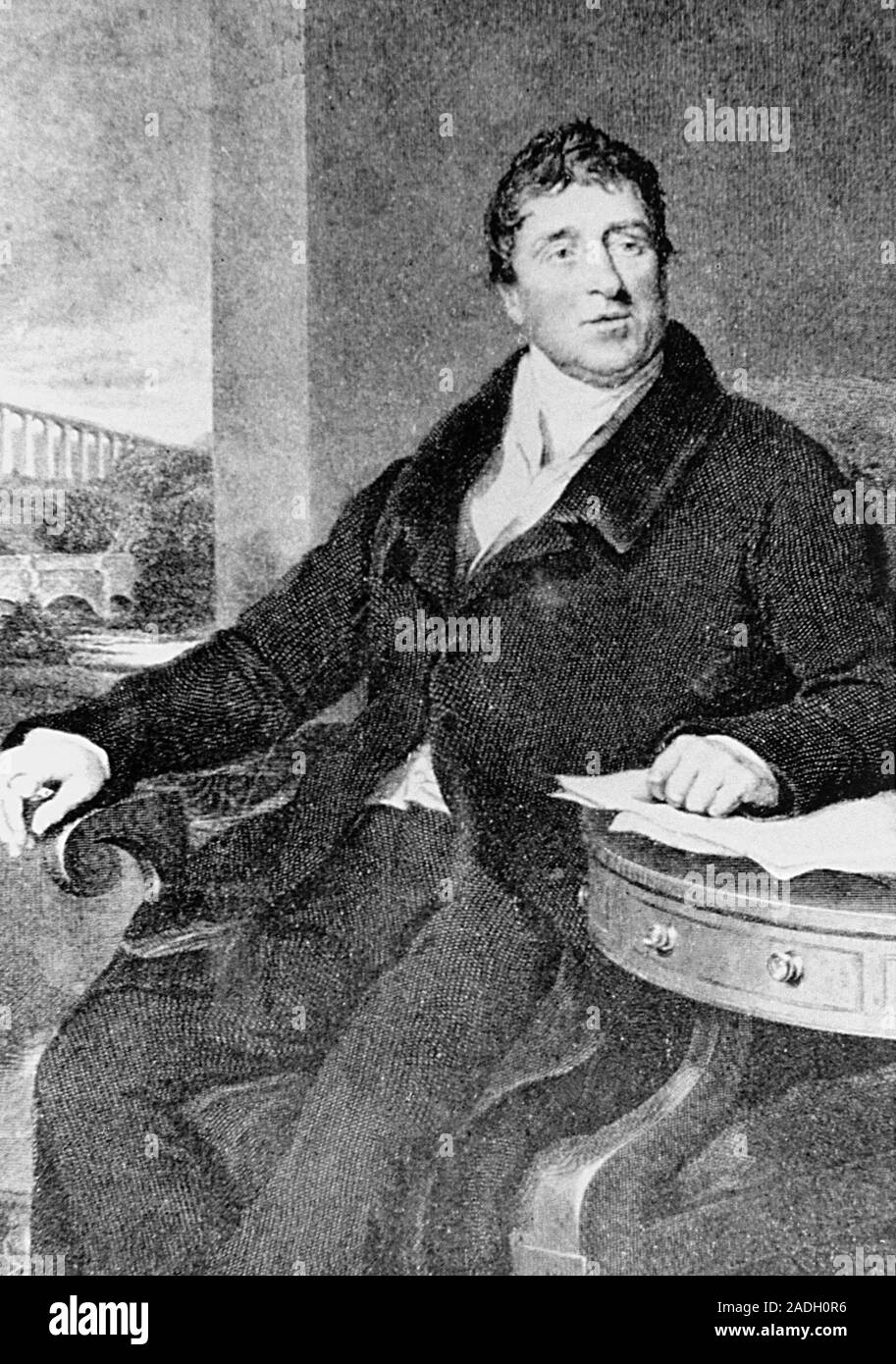 Grabado de Thomas Telford (1757-1834), ingeniero civil británico. Telford  fue el hijo de un pastor, y primero fue aprendiz de albañil. Su fir  Fotografía de stock - Alamy