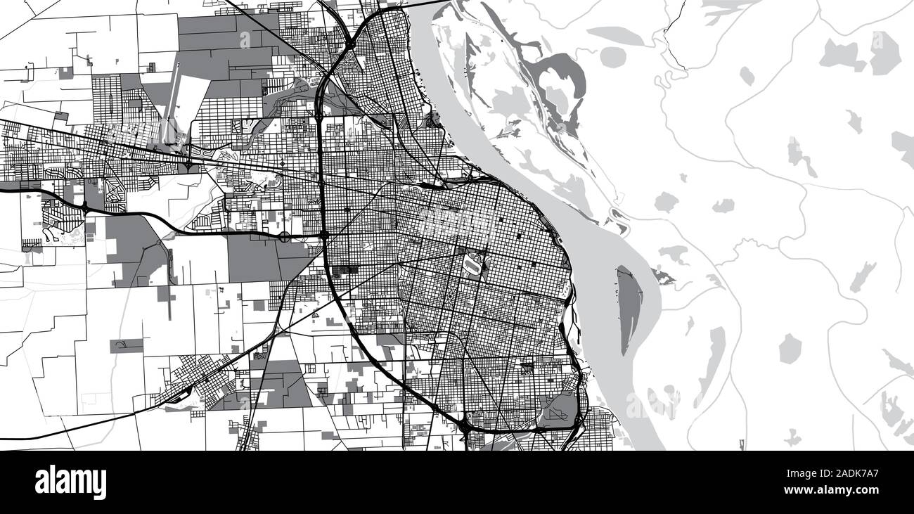 Vector urbano mapa de la ciudad de Rosario, Argentina Imagen Vector de  stock - Alamy