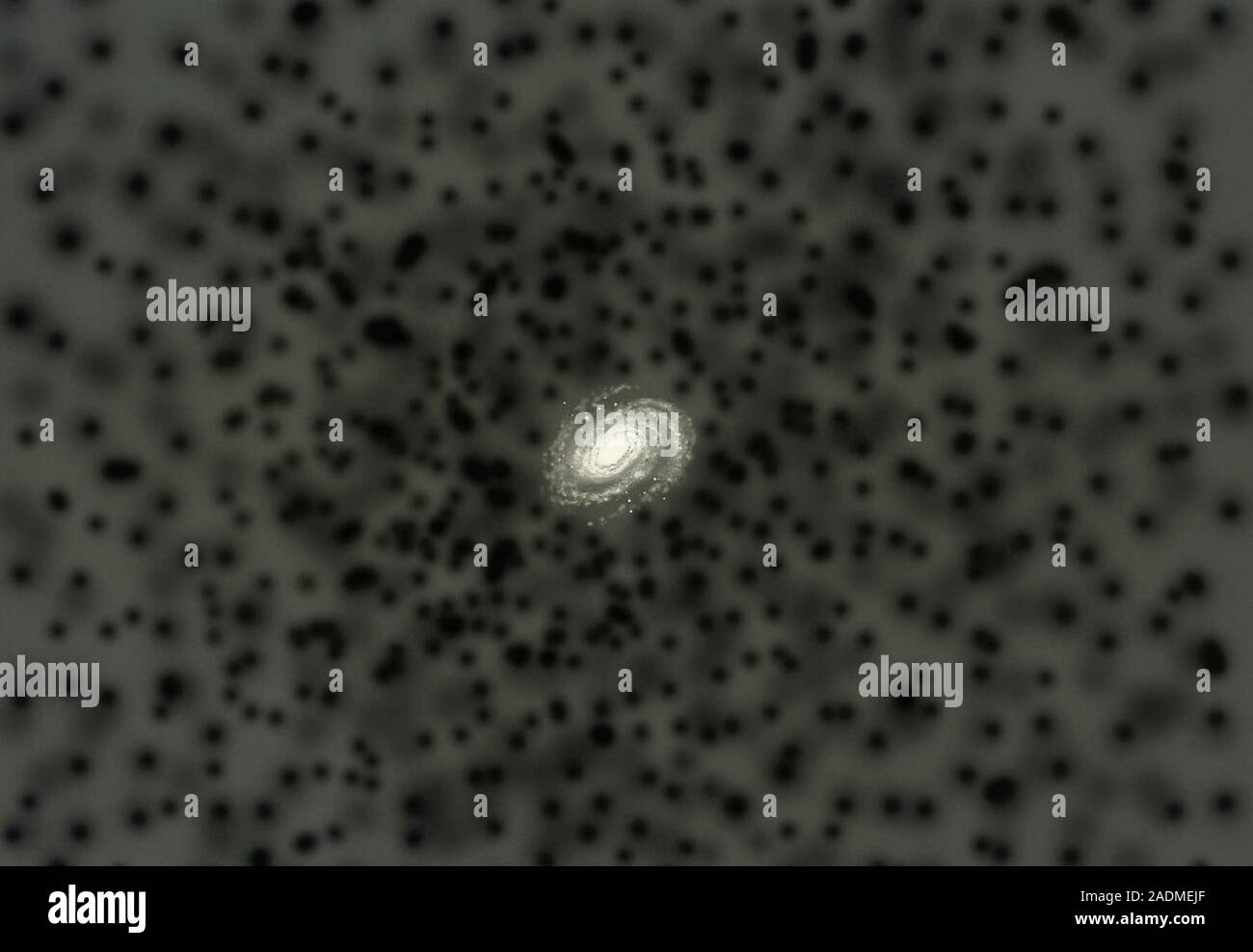 Halo de materia oscura que rodea la galaxia de la Vía Láctea (centro),  obras de arte. Estos objetos oscuros son MACHOs (massive astrophysical compact  halo objects). Ellos Fotografía de stock - Alamy
