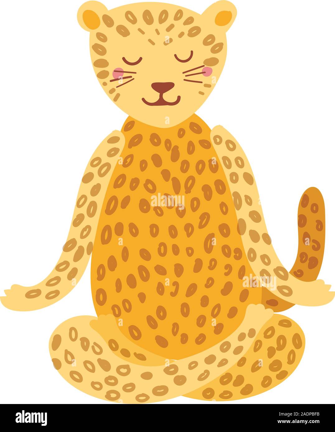 Cartoon Jaguar realizar ejercicio de yoga. Animales dibujo personaje