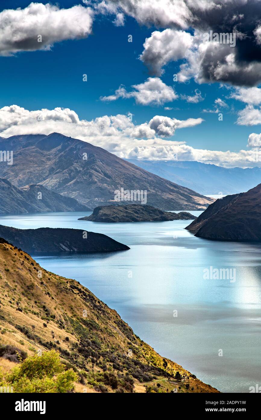 El Lago Wanaka, Isla del Sur, Nueva Zelanda Foto de stock