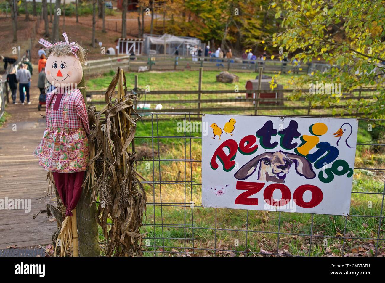 Glastonbury, Connecticut, EE.UU. Oct 2019. Mini zoo signo de Nueva Inglaterra. Foto de stock