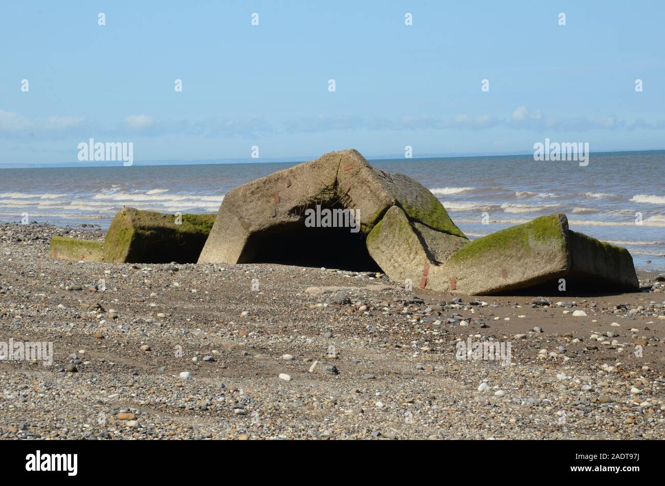 La erosión costera, East Yorkshire coast Foto de stock
