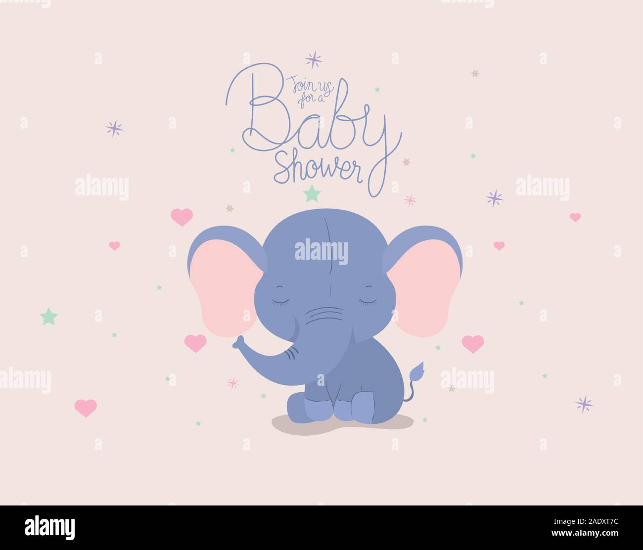 Invitación de baby shower con elefantes Imagen Vector de stock - Alamy