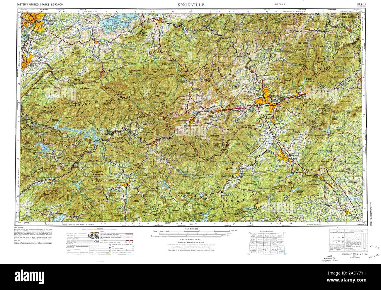 Mapas de knoxville tennessee Imágenes recortadas de stock Alamy