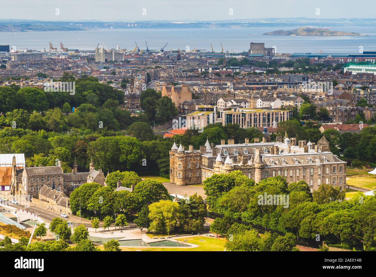 Vista aérea de Edimburgo, Escocia, Reino Unido Foto de stock