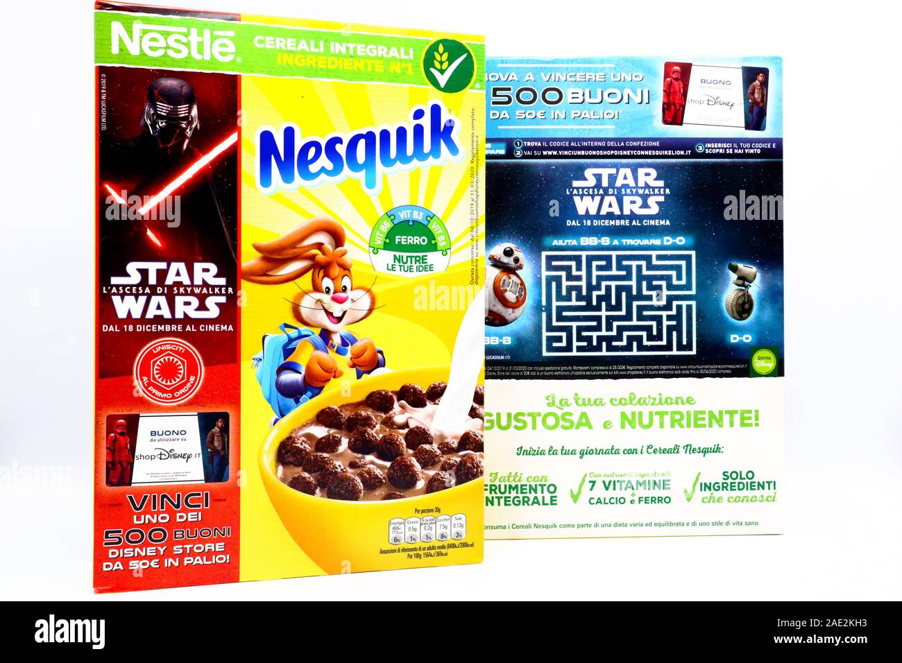 NESQUIK Nestlé Caja de cereales promocional para la película Star Wars el  ascenso de Skywalker Fotografía de stock - Alamy