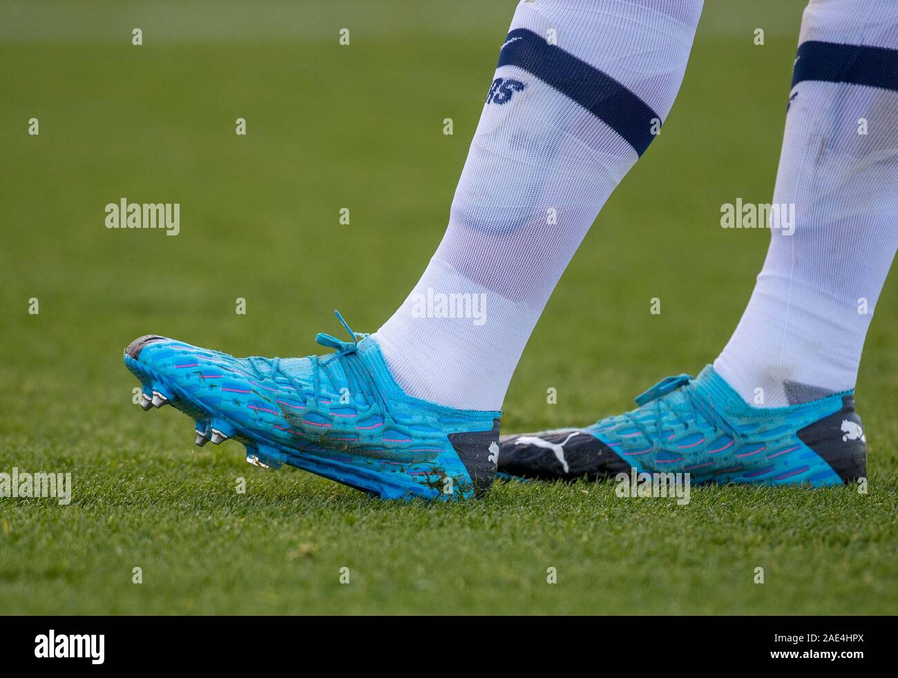 Hotspur, Reino Unido. 06 dic, 2019. El Puma botas de fútbol de Luis Binks  de espuelas durante la Premier League 2 partido entre Tottenham Hotspur U23  y U23 de Liverpool a Tottenham