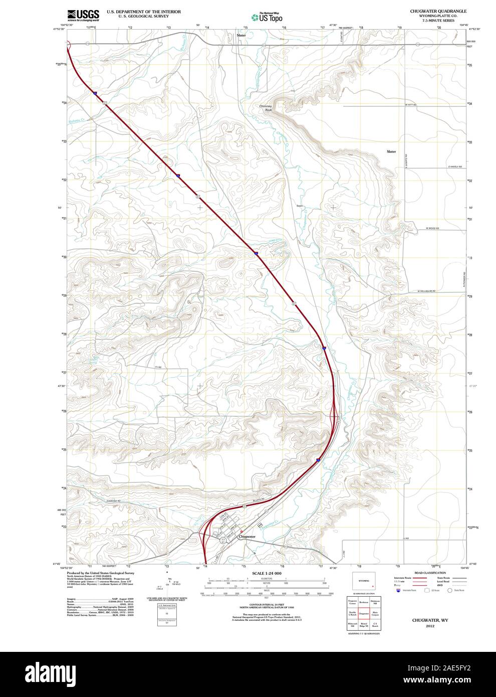Mapa de chugwater Imágenes recortadas de stock Alamy