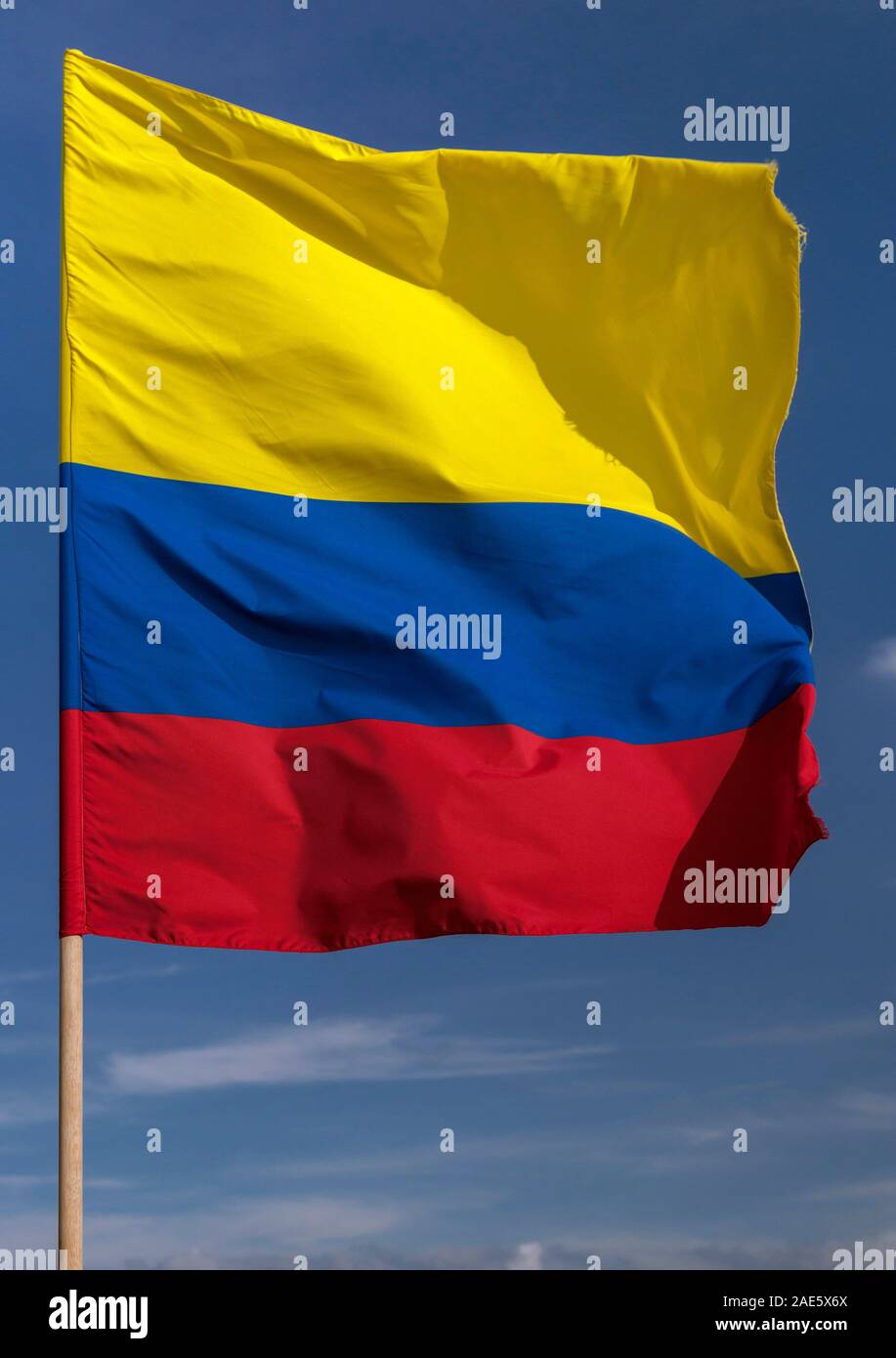 La bandera colombiana. Foto de stock