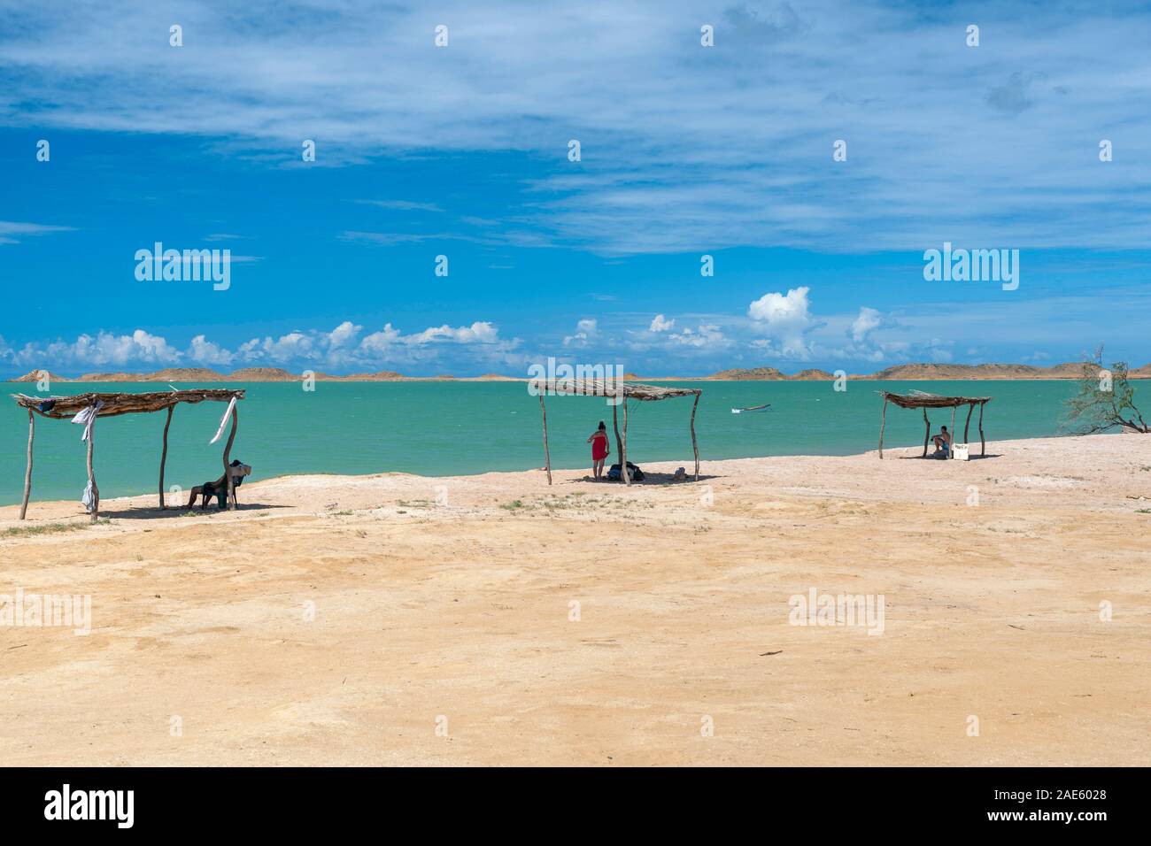 Paisaje costero en la península de La Guajira, norte de Colombia. Foto de stock