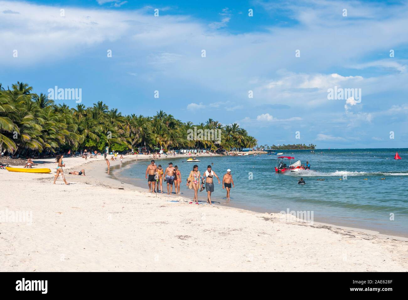 La playa de San Luis, en la isla de San Andrés, Colombia. Foto de stock