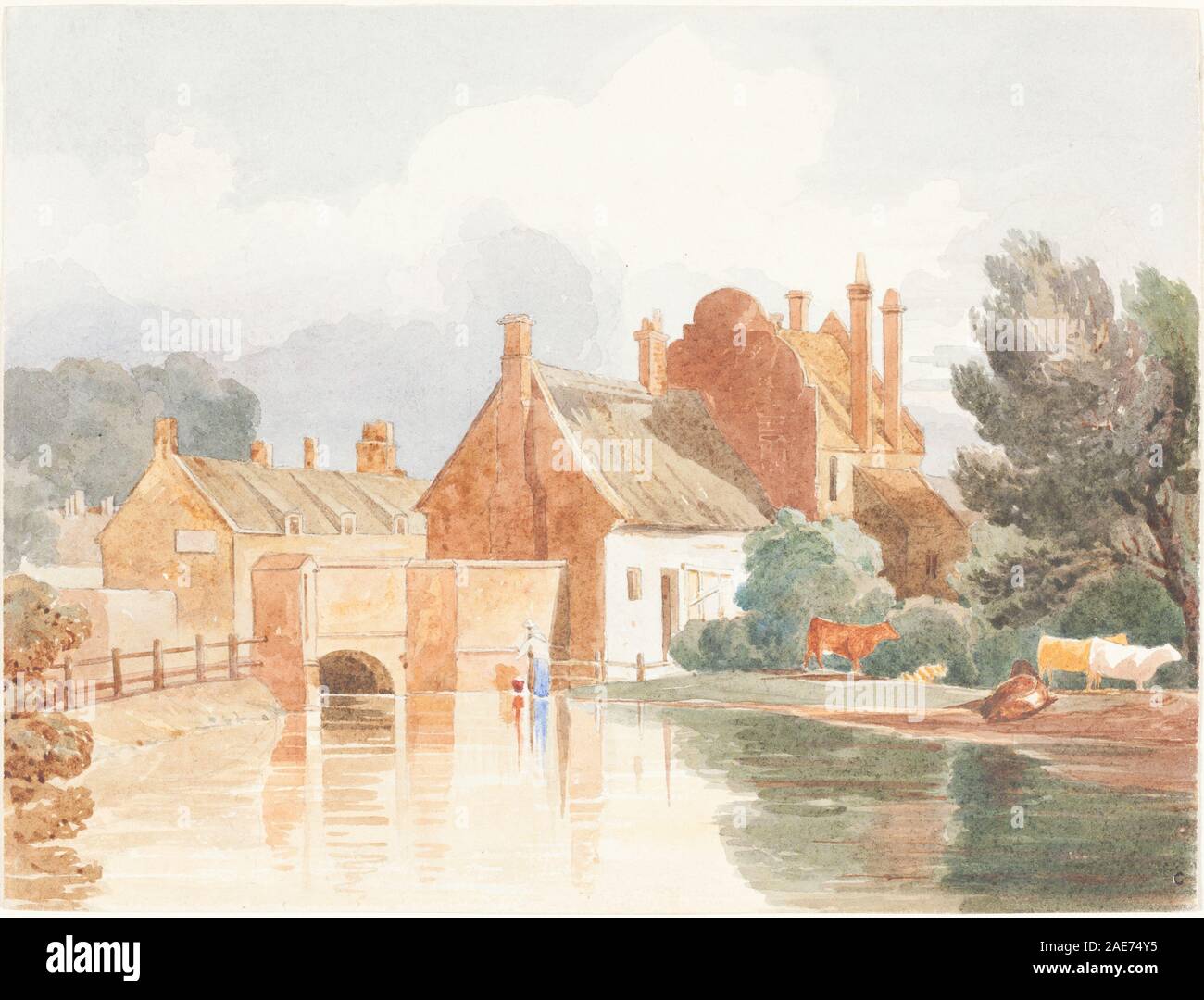 En el Bure, cerca de Aylsham, Norfolk atribuye a James Bulwer, en el Bure, cerca de Aylsham, Norfolk Foto de stock