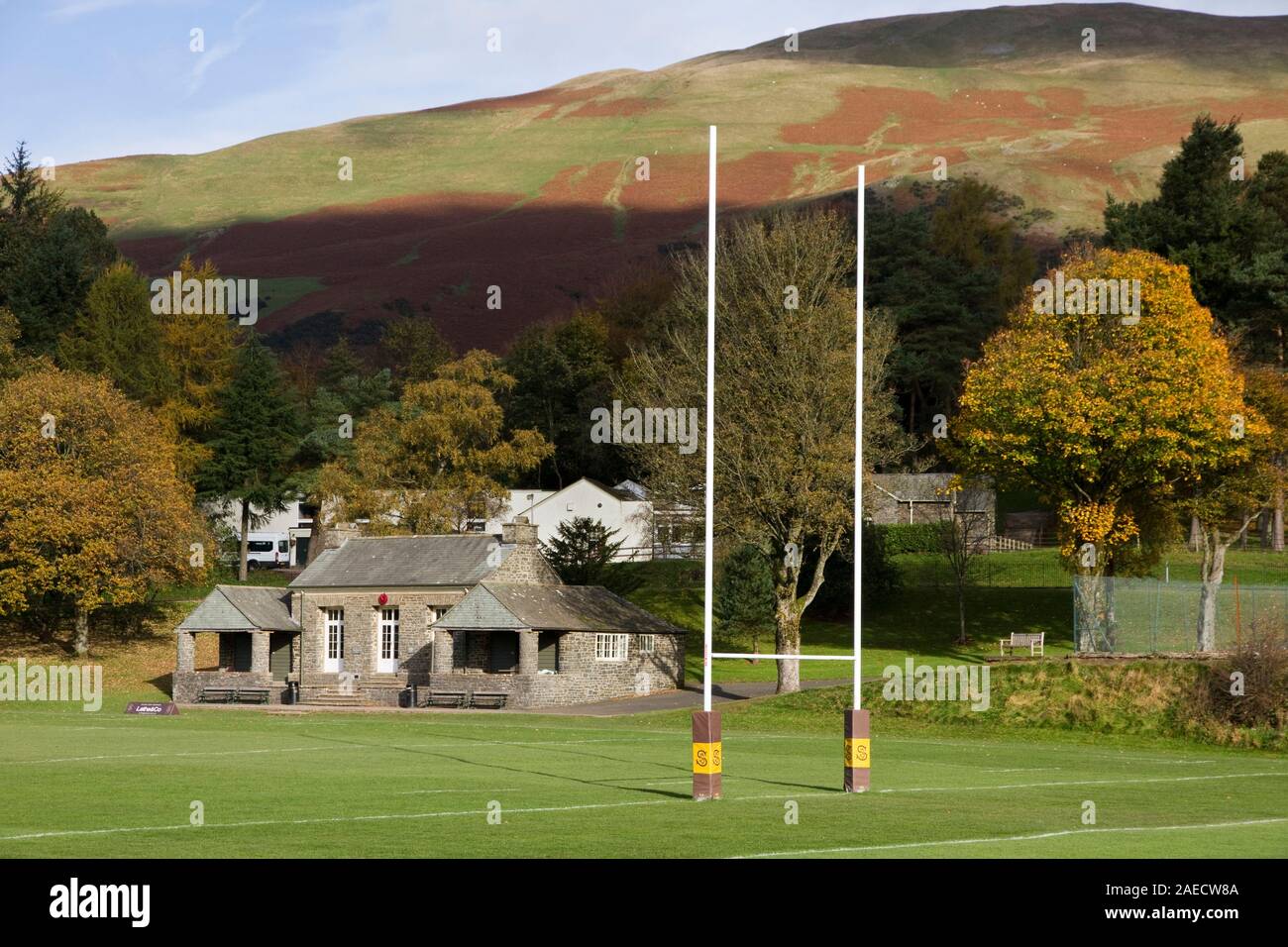 Campos deportivos, escuela SEDBERGH Sedbergh, Cumbria, Inglaterra, Reino Unido. Foto de stock