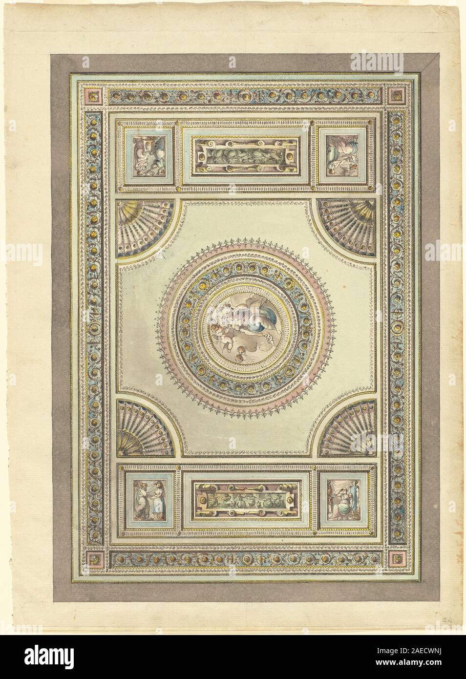 Giacomo Quarenghi, un techo ornamentado con una alegoría a la Primavera, 1790-1815 Un techo ornamentado con una alegoría a la primavera; 1790/1815 Foto de stock