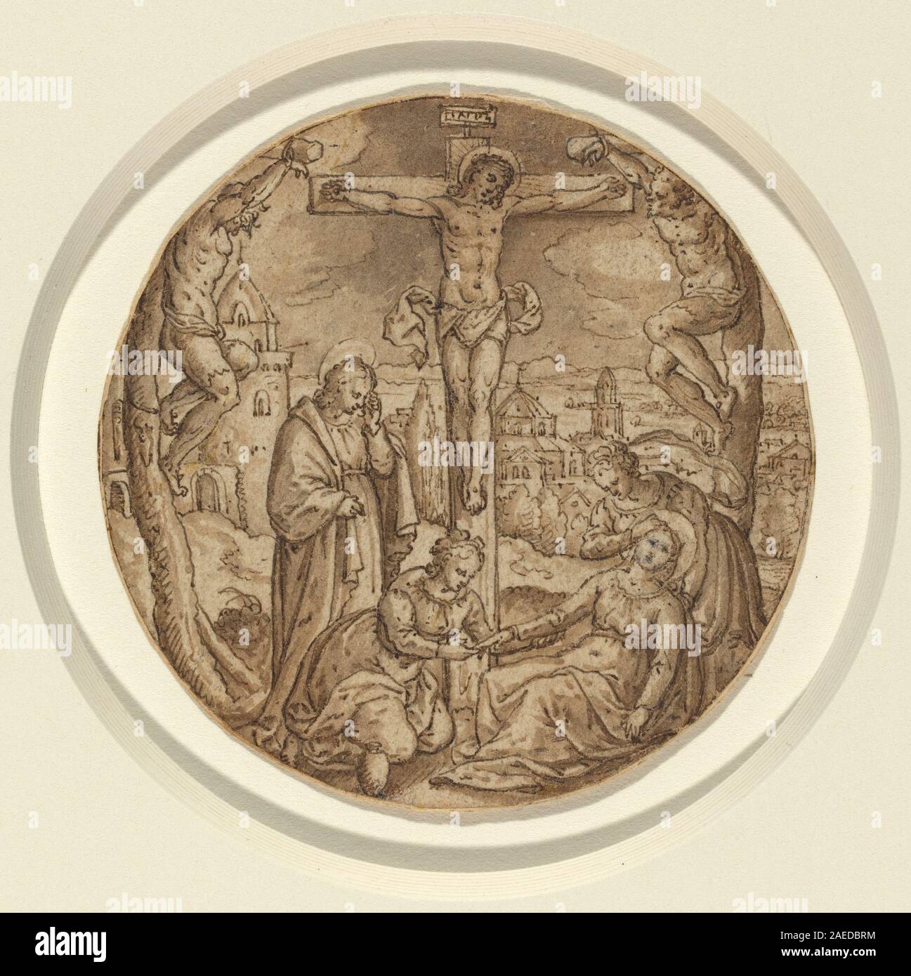 Hans Bol, la Crucifixión,1570s la crucifixión;1570s Foto de stock