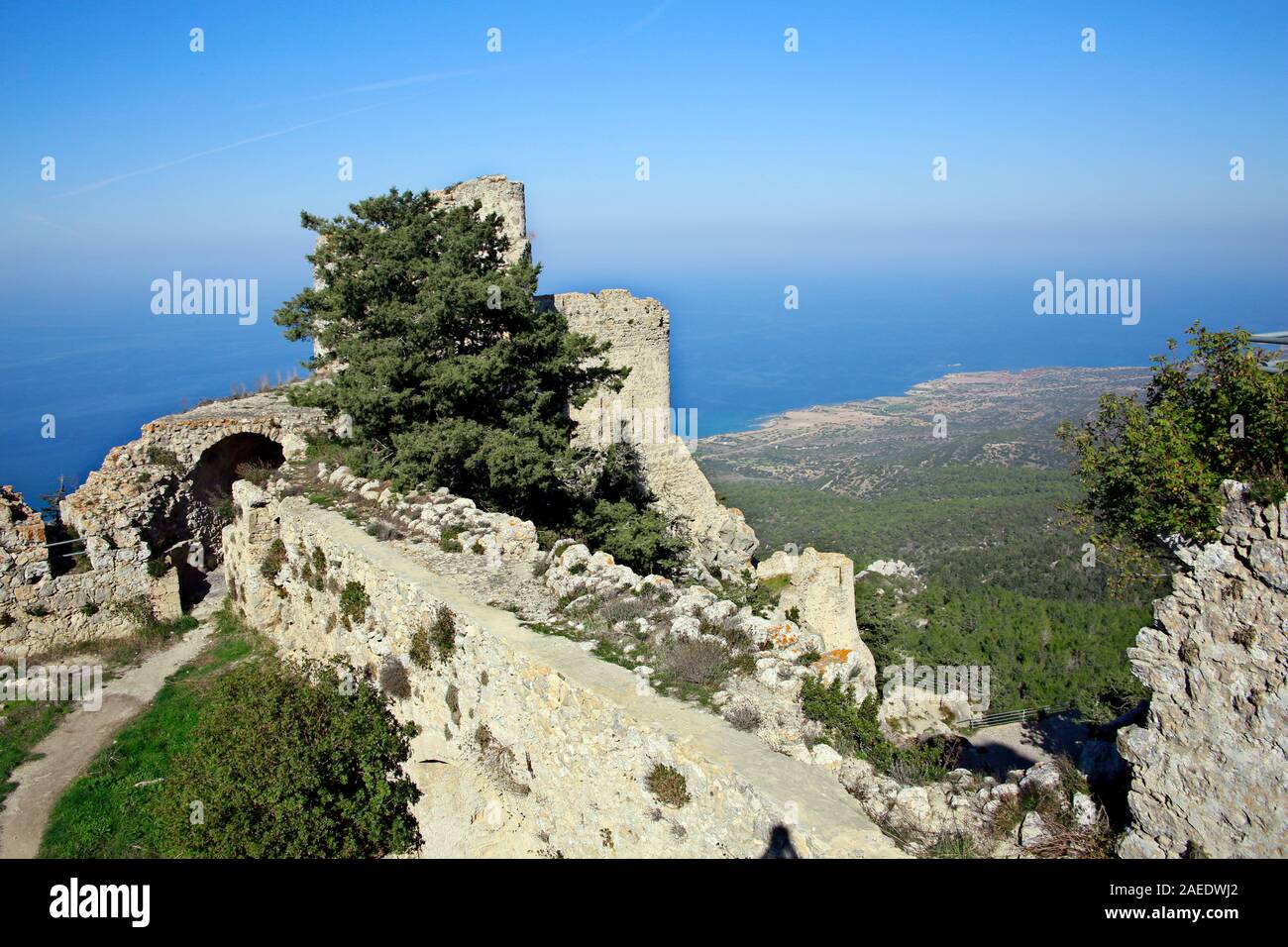 Burgruine mittelalterliche Kantara, Türkische Republik Nordzypern, Foto de stock