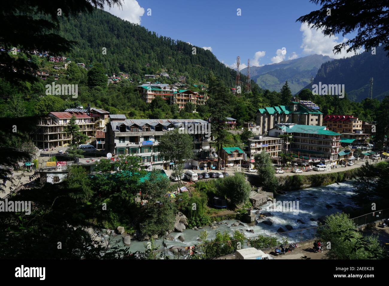 Río Beas, Manali, Himachal Pradesh, India, Asia Foto de stock