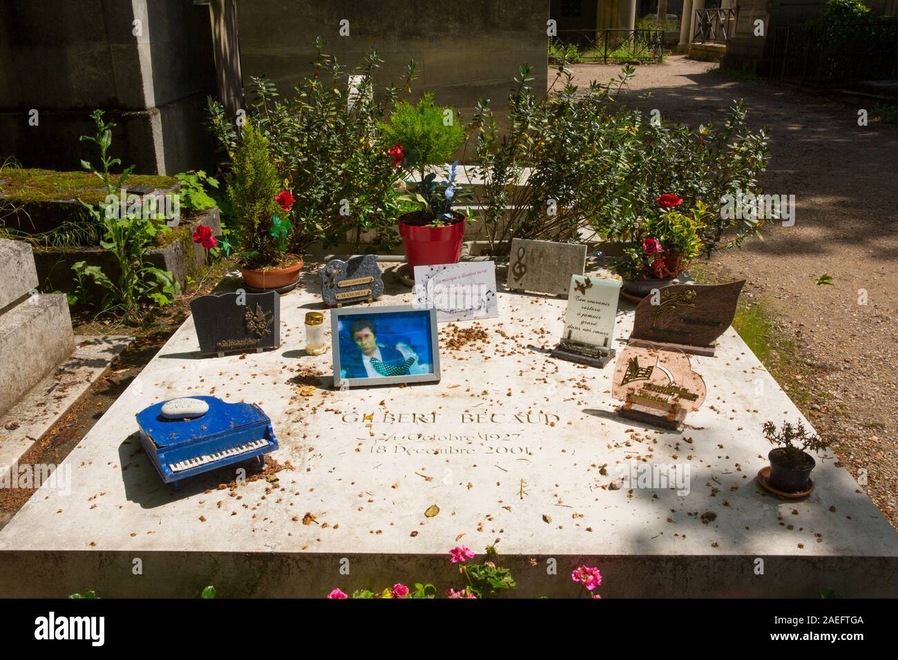 El cementerio Pere Lachaise, tumbas famosas, Paris Fotografía de stock