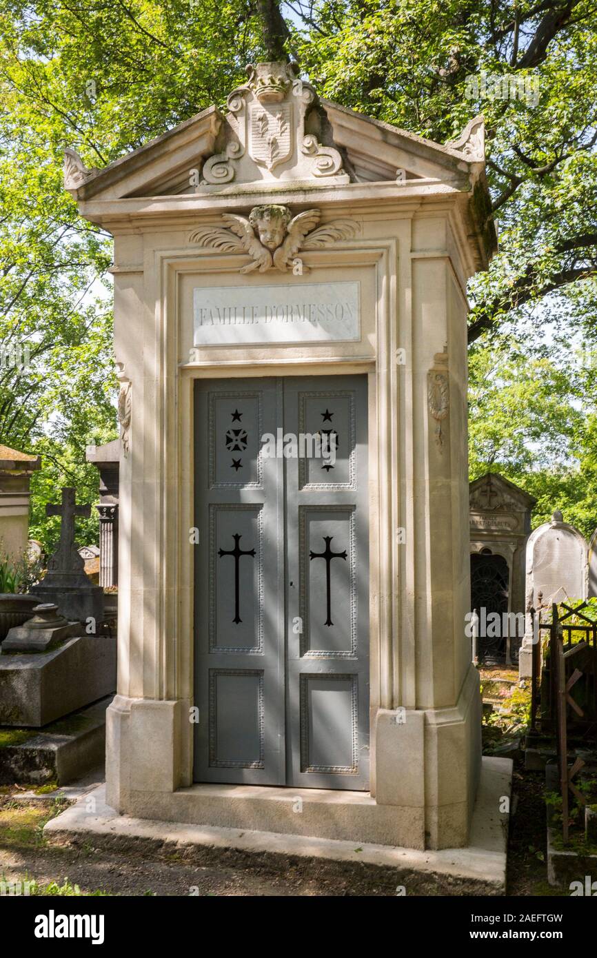 El cementerio Pere Lachaise, tumbas famosas, Paris Fotografía de stock