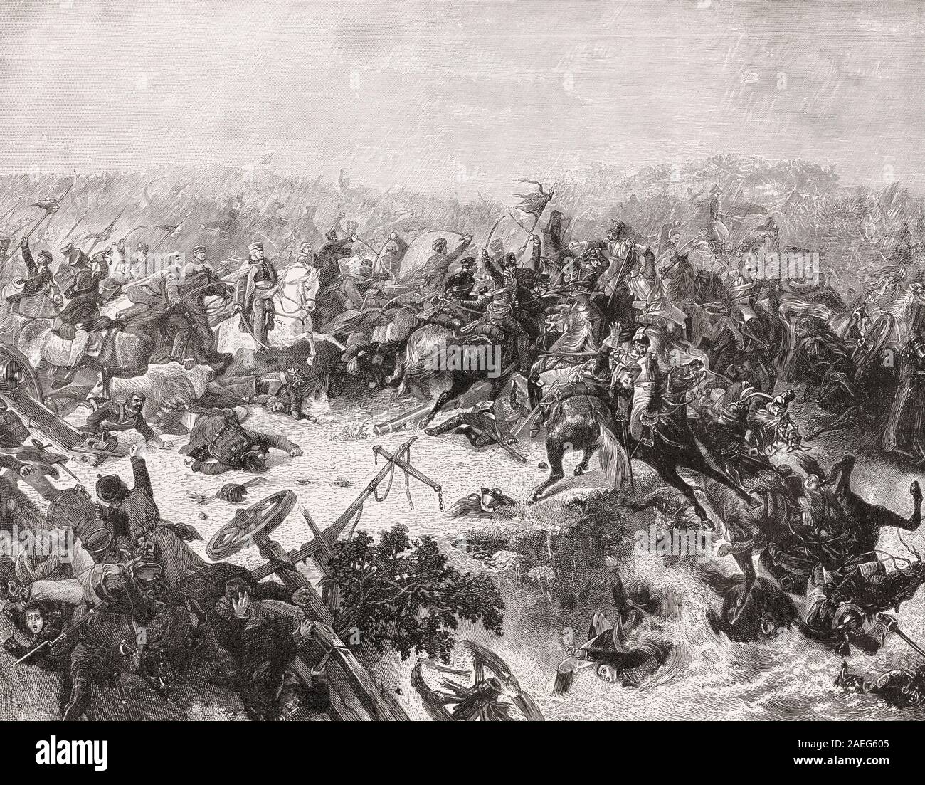 General Gebhard Leberecht von Blücher, Batalla del Katzbach, 26 de agosto de 1813, las guerras napoleónicas Foto de stock