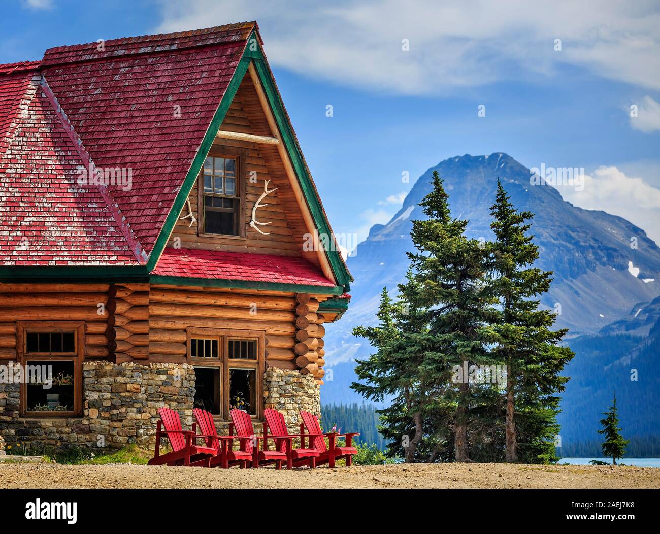 Num-Ti-Jah Lodge, Parque Nacional de Banff, Alberta, Canadá Foto de stock