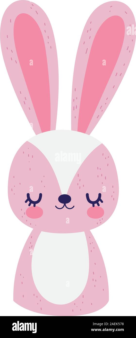 Lindo conejo rosa personaje de dibujos animados icono ilustración vectorial  Imagen Vector de stock - Alamy